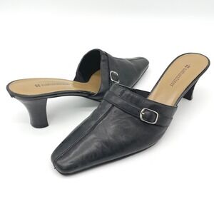 Naturalizer Womens Hydrant Mules 7.5 Buckle Pumps Leather Minimal Timeless‎ Chic